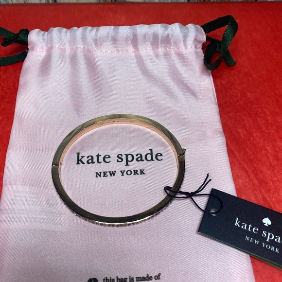 KATE SPADE RING IT UP PAVE BANGLE ROSE GOLD/CLEAR - Picture 5 of 6